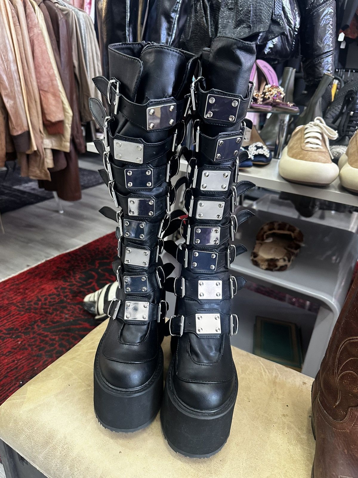 Demonia Cult Demonia Black Platform Boot Size US 9 / IT 39 - 4 Thumbnail