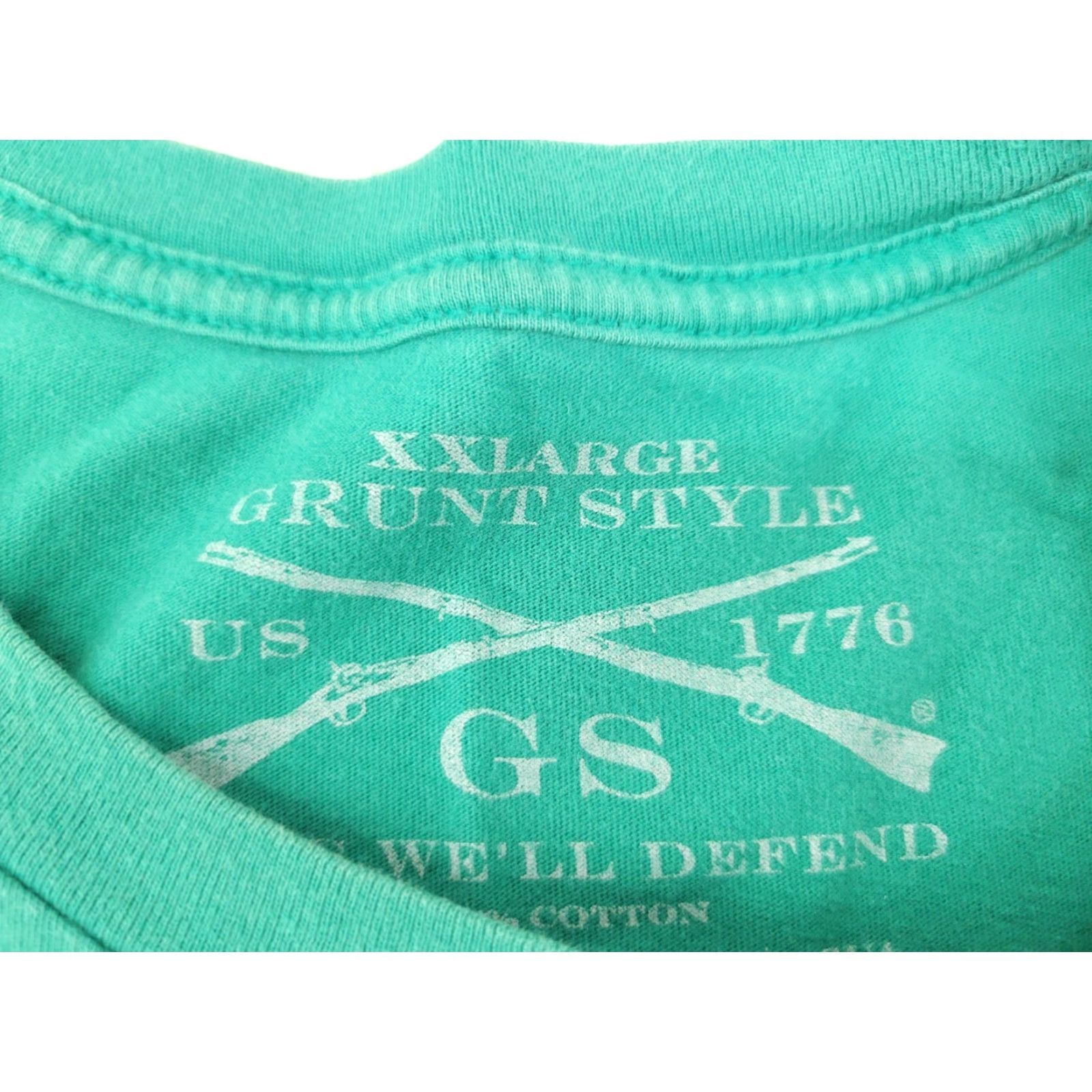 Vintage Grunt Style Battle of the Bulge T Shirt Mens 2XL Green Crew Neck Short Sleeve Graphic Tee Shirt Logo Veterans Patriotic Size US XXL / EU 58 / 5 - 7 Thumbnail