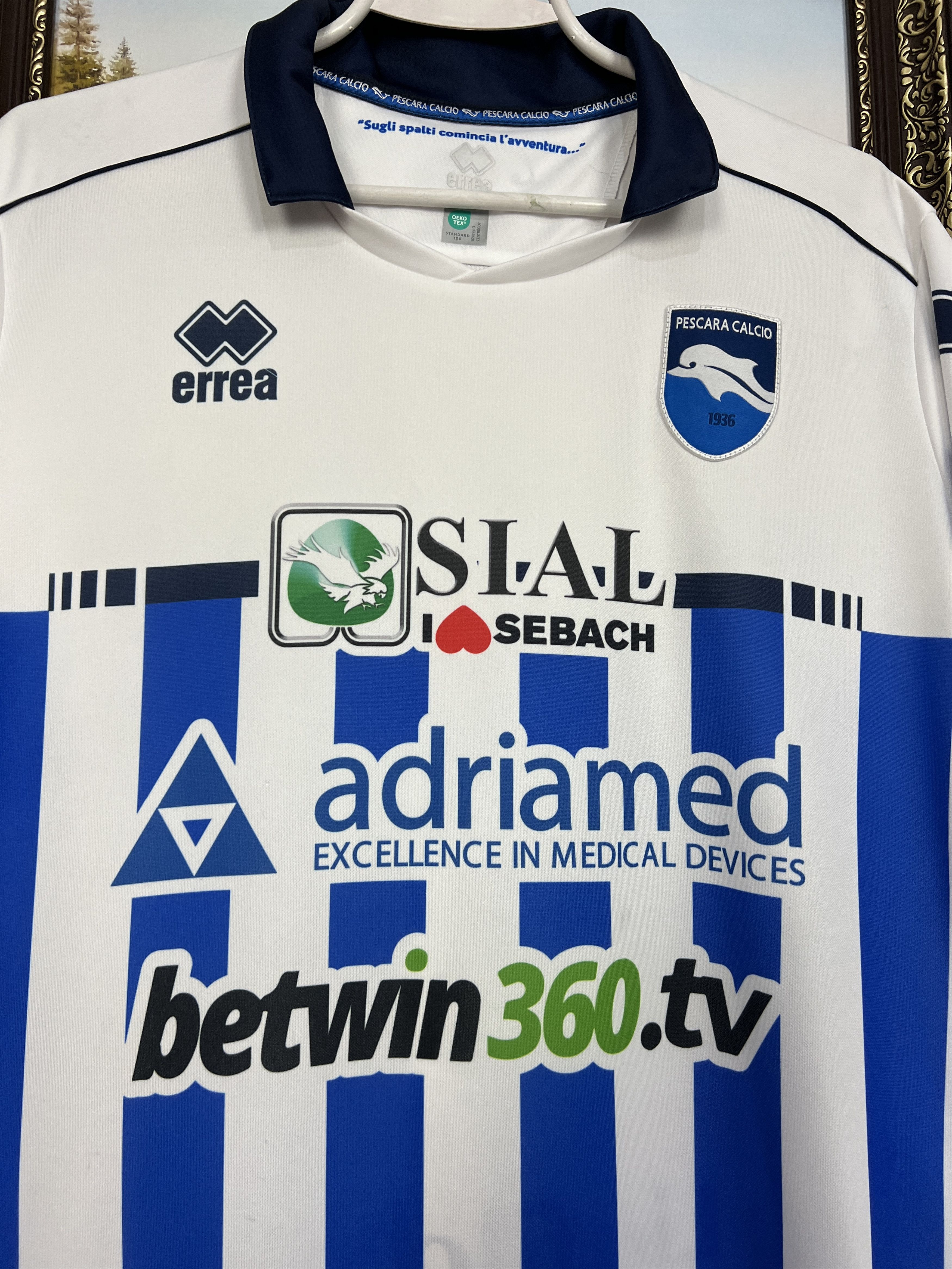 Errea Pescara football shirt Soccer Errea Maglia Jersey Trikot Size US L / EU 52-54 / 3 - 3 Thumbnail