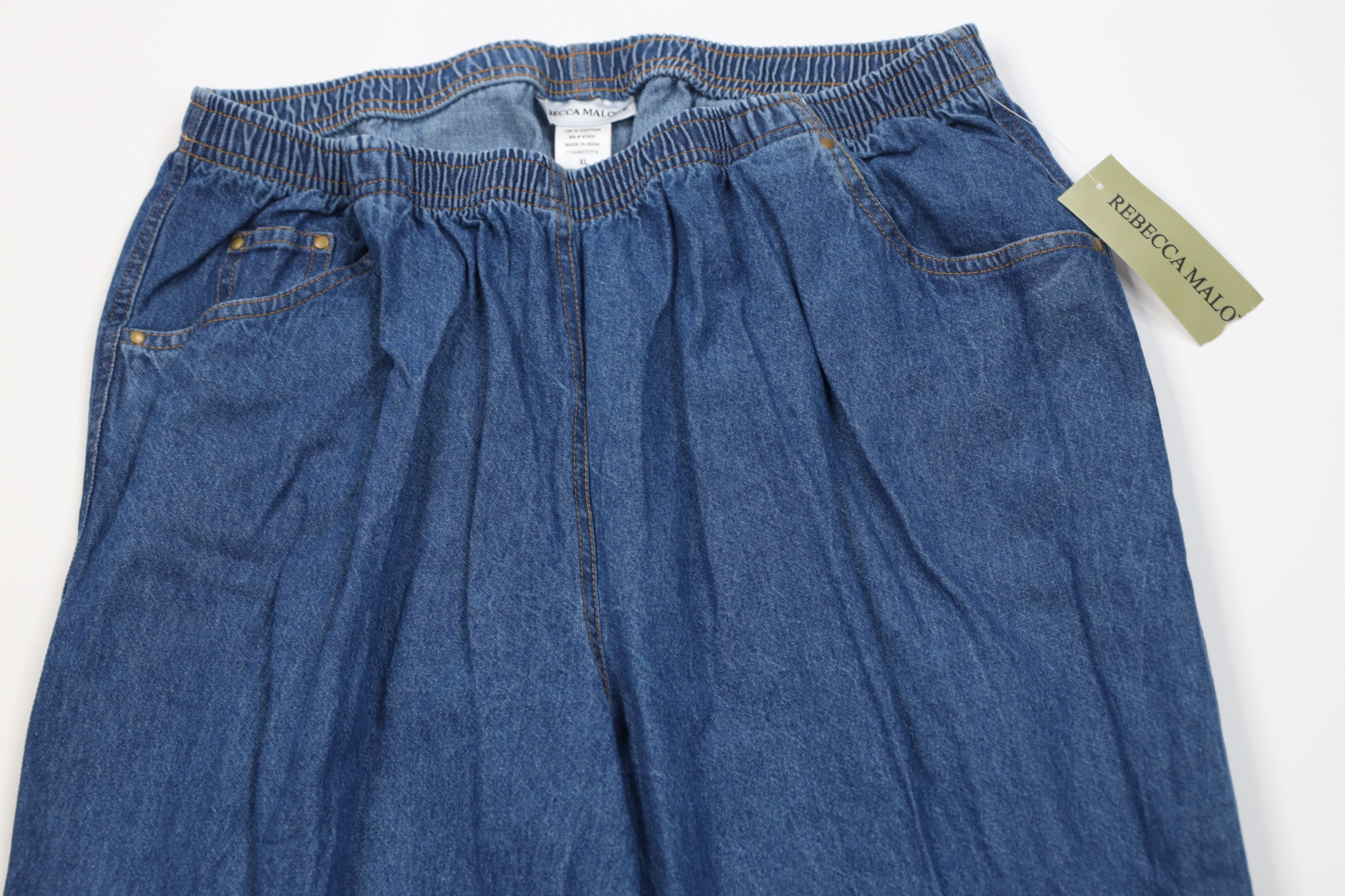 Vintage Deadstock Vintage 90s Y2K Babydoll Denim Jeans Blue Cotton Size 32" / US 10 / IT 46 - 2 Thumbnail
