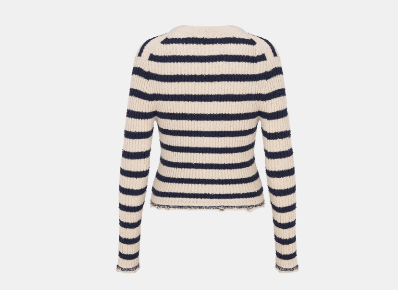 Dior o1w1db10725 424W03 Marinière Twinset in White/Navy Blue Size L / US 10 / IT 46 - 2 Thumbnail