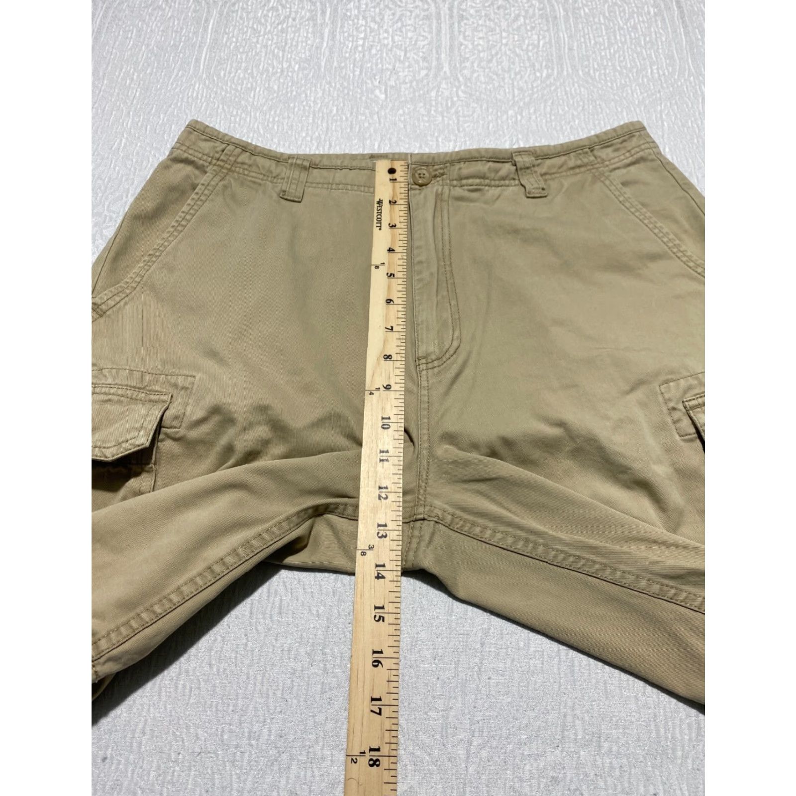 Vintage Falls Creek Cargo Shorts Men's Size 34 Beige Canvas 10 In Inseam Pockets Casual Workwear Mens Size US 34 / EU 50 - 5 Thumbnail