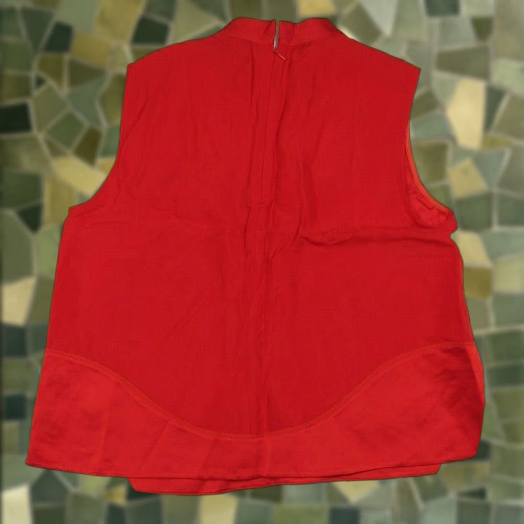 French Connection French Connection 100% Rayon Red Mock Neck Sleeveless Tunic Blouse Shirt Top 12 Size XL / US 12-14 / IT 48-50 - 1 Thumbnail