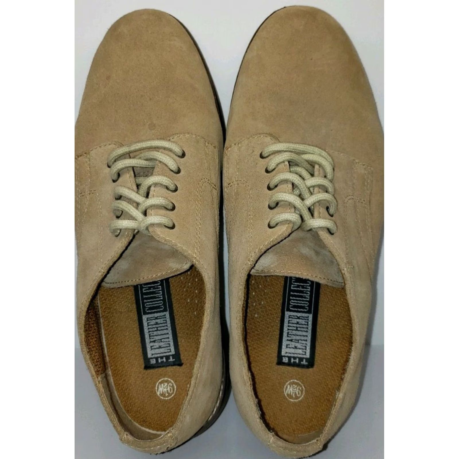 Vintage Leather Collection Men's Suede Oxford Sz. 9.5W Beige/Khaki Casual Lace-Up Shoes Size US 10 / EU 43 - 7 Thumbnail