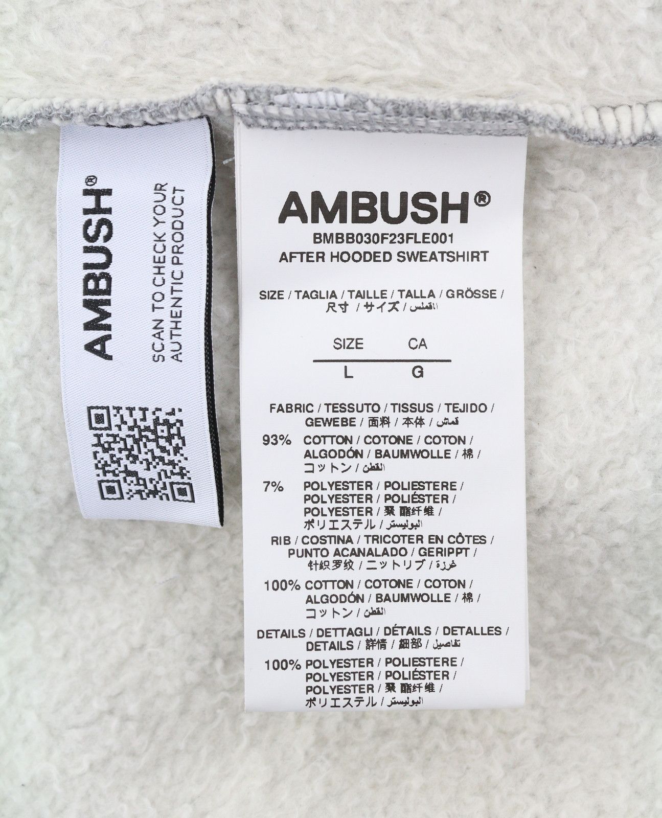Ambush Design LOGO-PATCHWORK COTTON L Grey Melange RRP845 87767 Size US L / EU 52-54 / 3 - 6 Thumbnail
