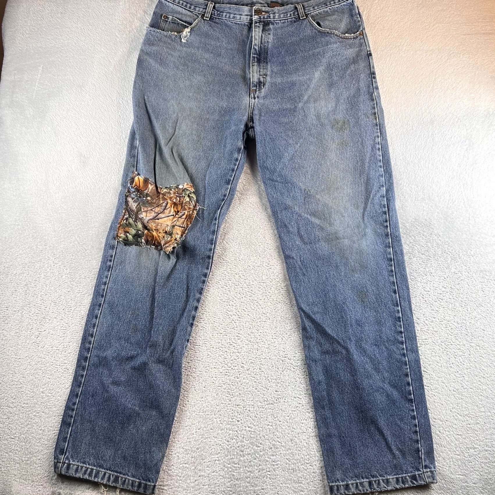 Vintage Guide Gear Jeans Men 38x29 Straight Leg Dark Wash Flannel Lined Denim 5-Pocket Insulated Relaxed Size US 38 / EU 54 - 2 Thumbnail