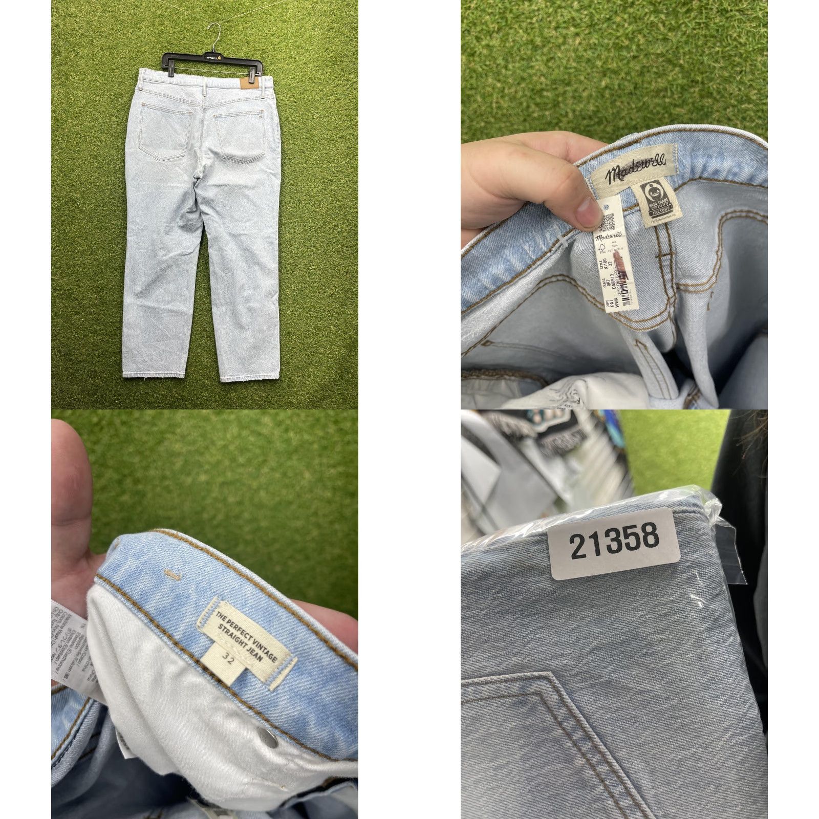 Madewell VINTAGE Madewell Jeans Womens 32 Perfect Vintage Straight High Rise Distressed Lightwash Blue Jeans Womens Size 24" / US 00 / IT 34 - 8 Thumbnail