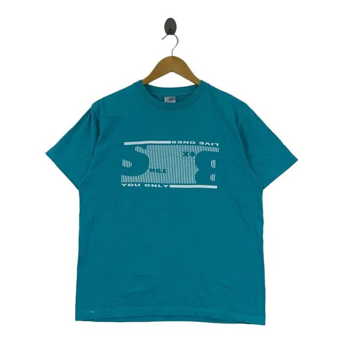 Vintage YOU ONLY LIVE ONCES Japan Proverb Art Tee Shirt Size US L / EU 52-54 / 3 - 1 Thumbnail