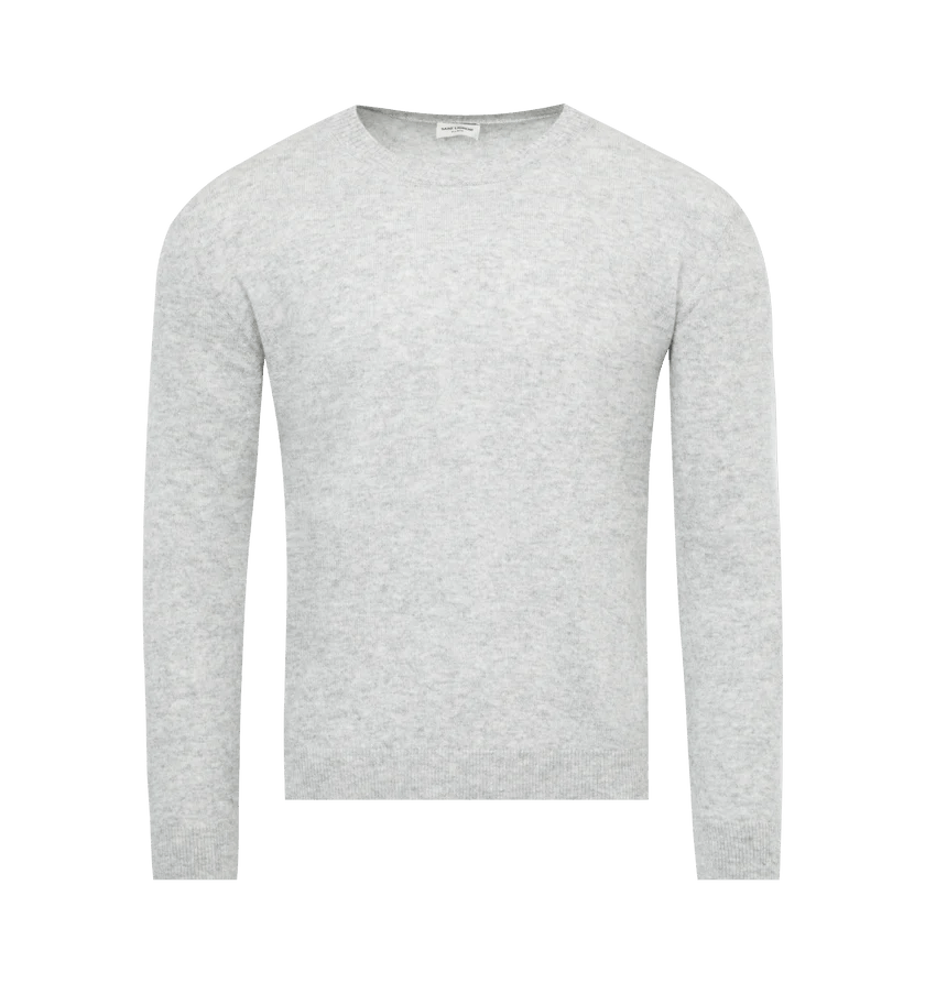 o1s1wg111224 Pullover Boxy Col Rond Cachemire Sweater Grey