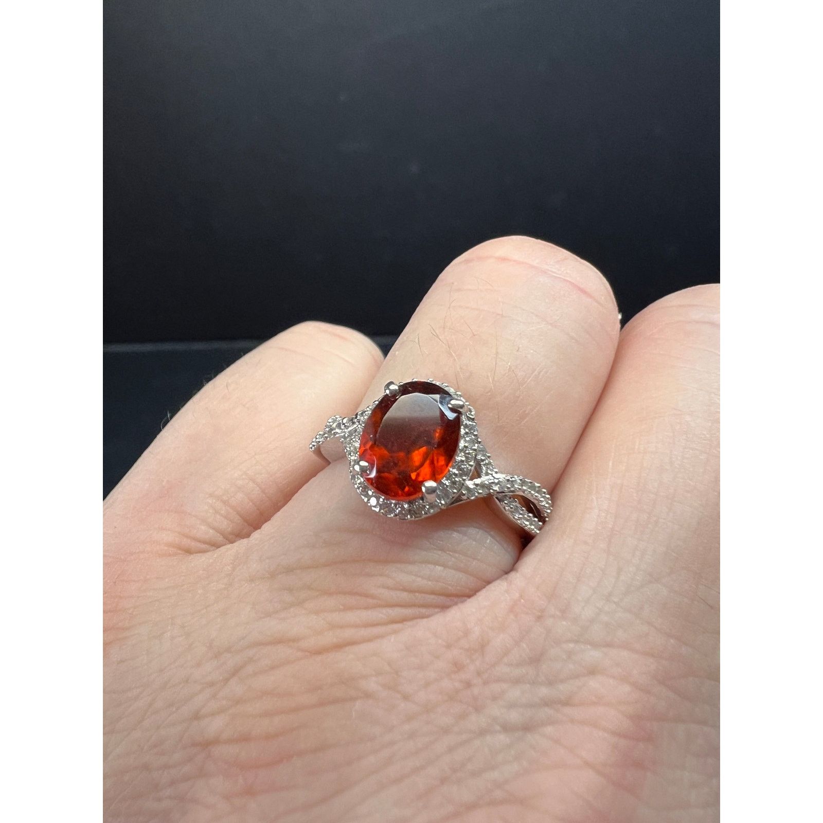Other NEW Hessonite garnet and zircon ring in 925 silver size 7 Size ONE SIZE - 2 Thumbnail