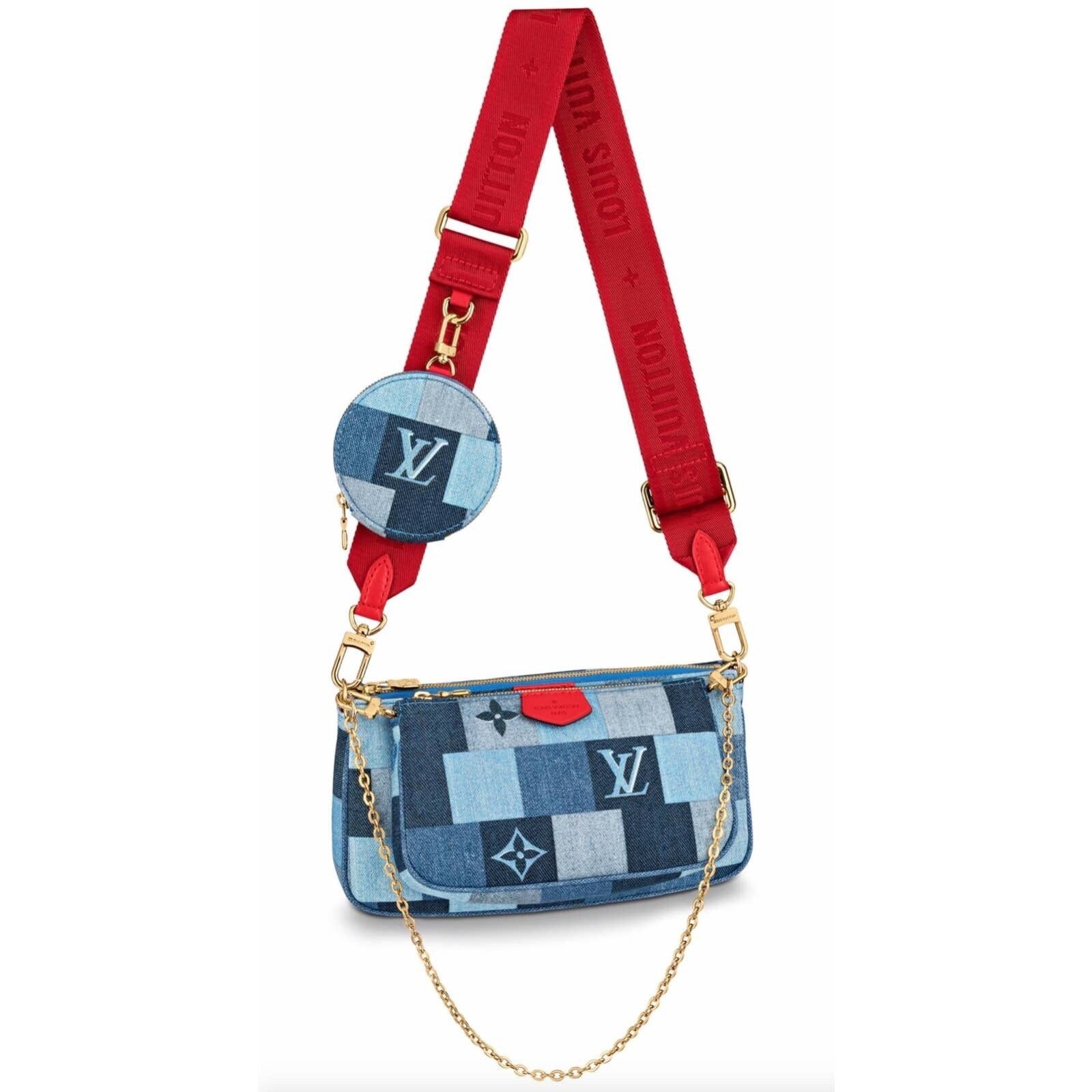 Louis Vuitton Louis Vuitton Patchwork Denim Blue Red Crossbody Bag Size ONE SIZE - 1 Thumbnail