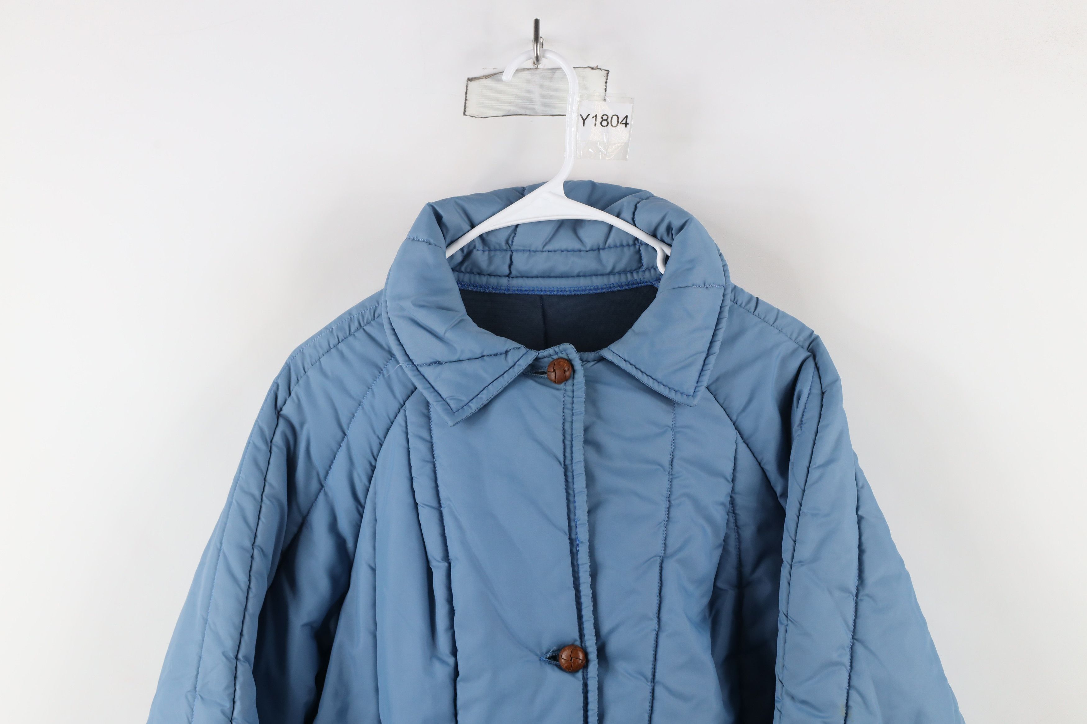Vintage Vintage 70s Streetwear Belted Quilted Puffer Jacket Blue Size L / US 10 / IT 46 - 2 Thumbnail