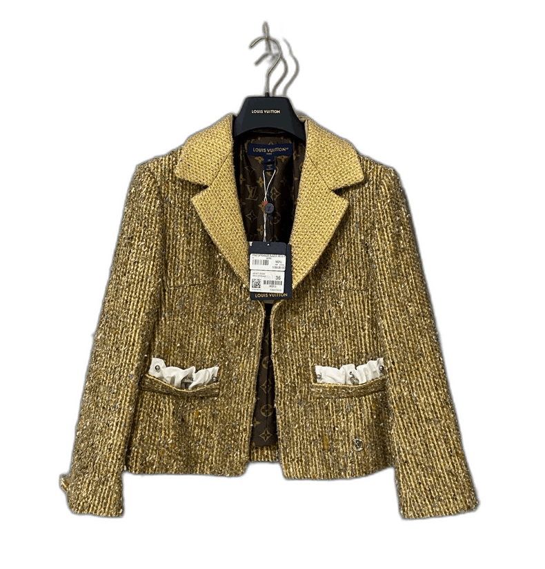 Louis Vuitton Gold Tweed Suit Jacket from Louis Vuitton Size S / US 4 / IT 40 - 1 Thumbnail
