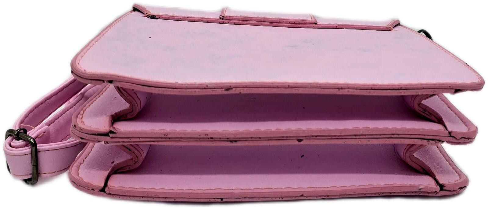 The Unbranded Brand Stylish Pink Faux Leather Shoulder Bag with Buckle Detail Size ONE SIZE - 7 Thumbnail