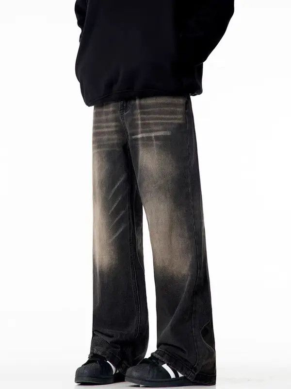 Japanese Brand VIBE Street style retro washed loose straight jeans Size US 30 / EU 46 - 1 Thumbnail