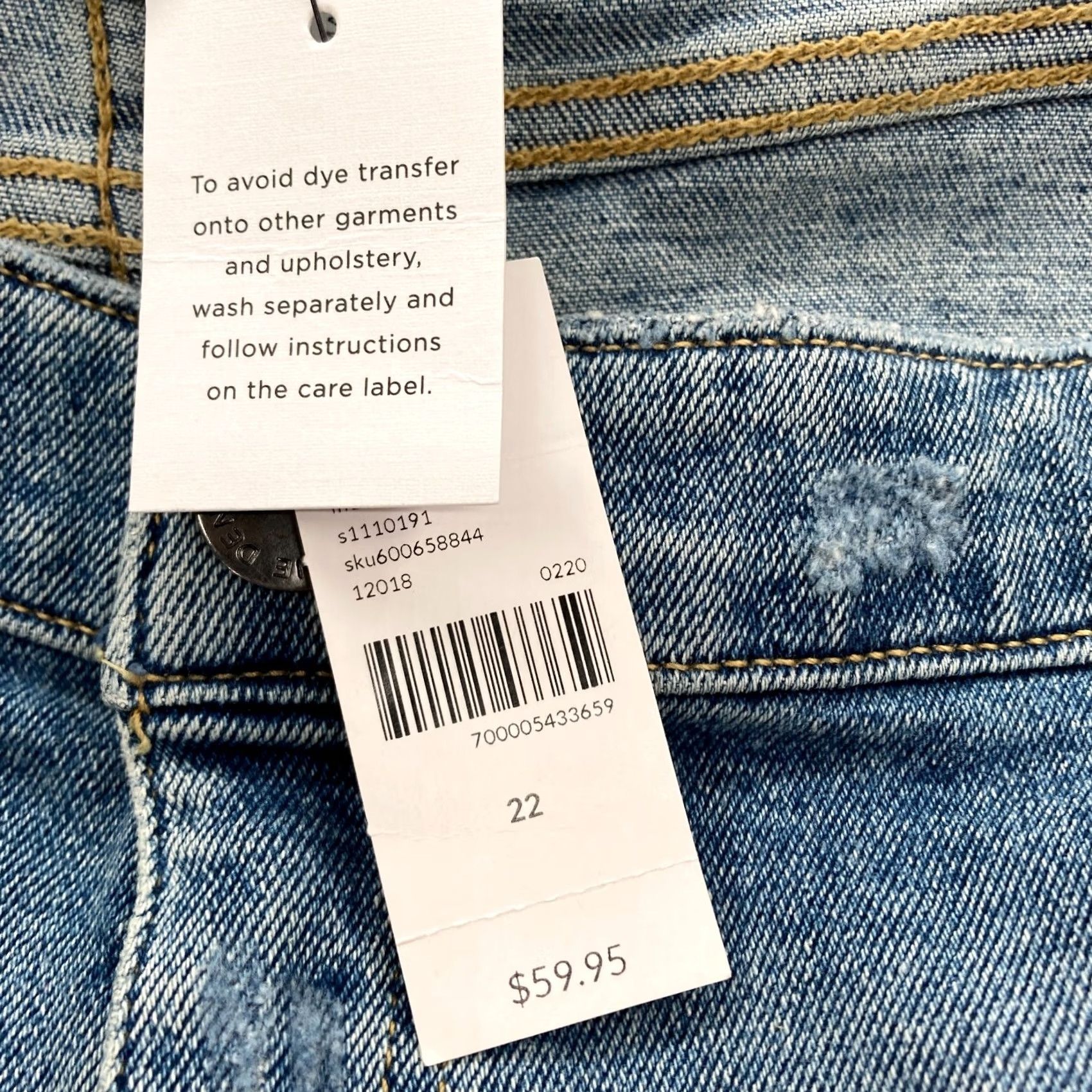 Vintage Lane Bryant Girlfriend Jean Shorts Women's 22 Blue Stretch Denim Magic Waistband Size 40" / US 18 - 7 Thumbnail