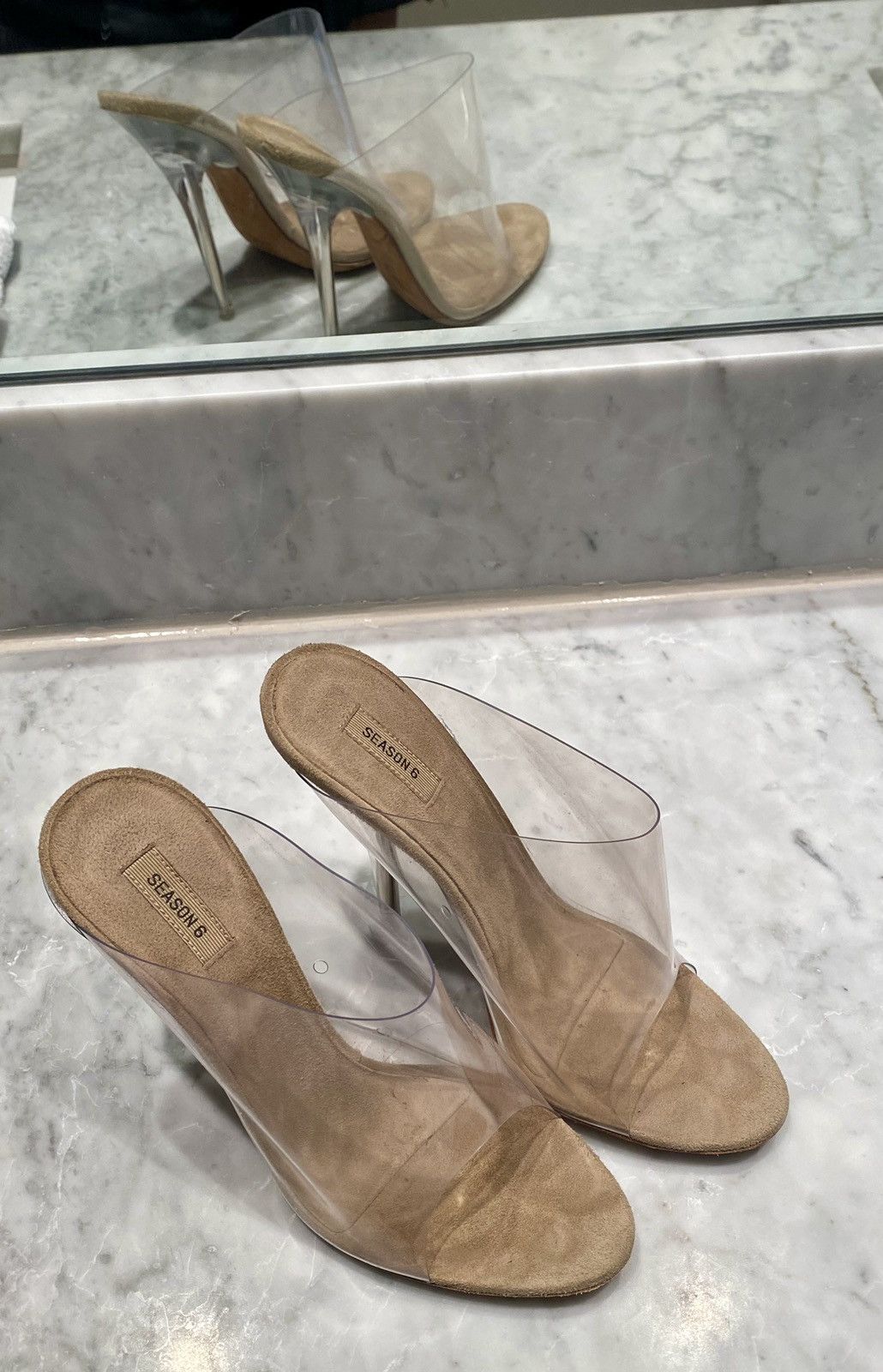 Yeezy clear fashion mules