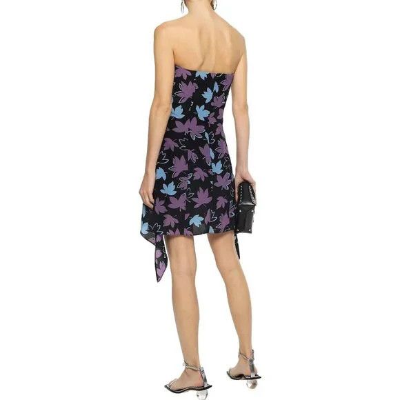 Versus Versace Versus Versace Strapless Floral-print Silk-crepe Mini Dress Size L / US 10 / IT 46 - 14 Thumbnail