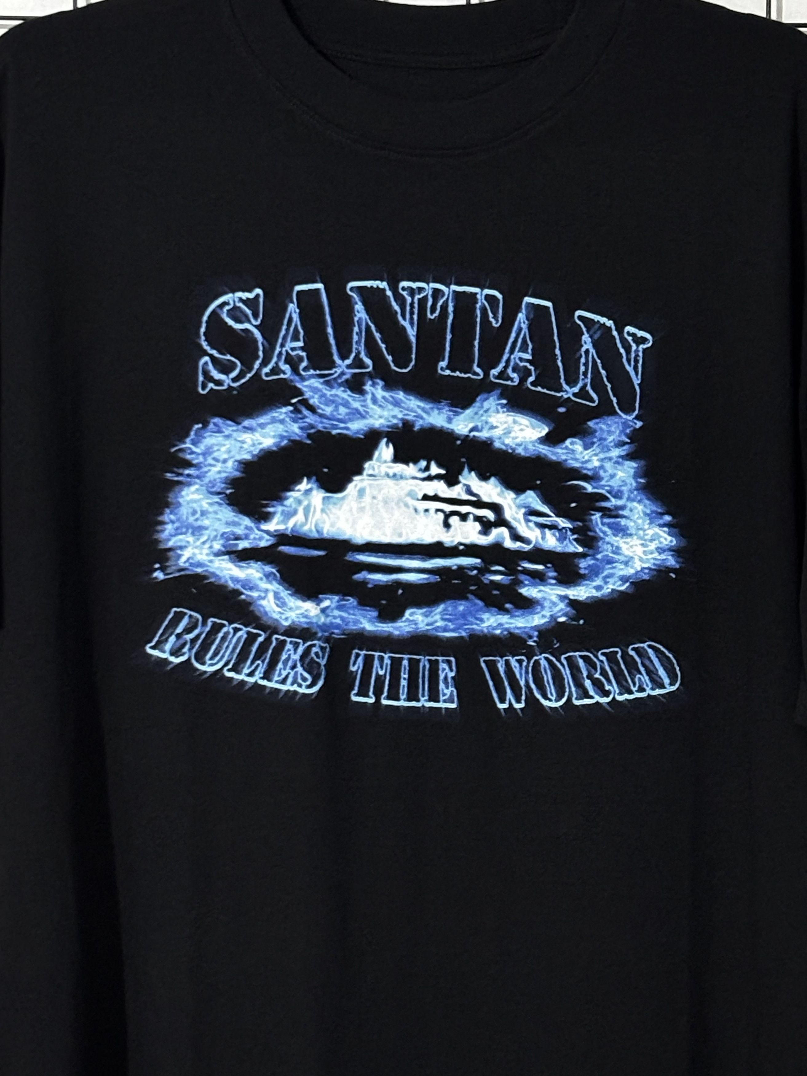 Corteiz Corteiz x Santan Dave Tshirt Black/Blue Flame Size US M / EU 48-50 / 2 - 3 Thumbnail