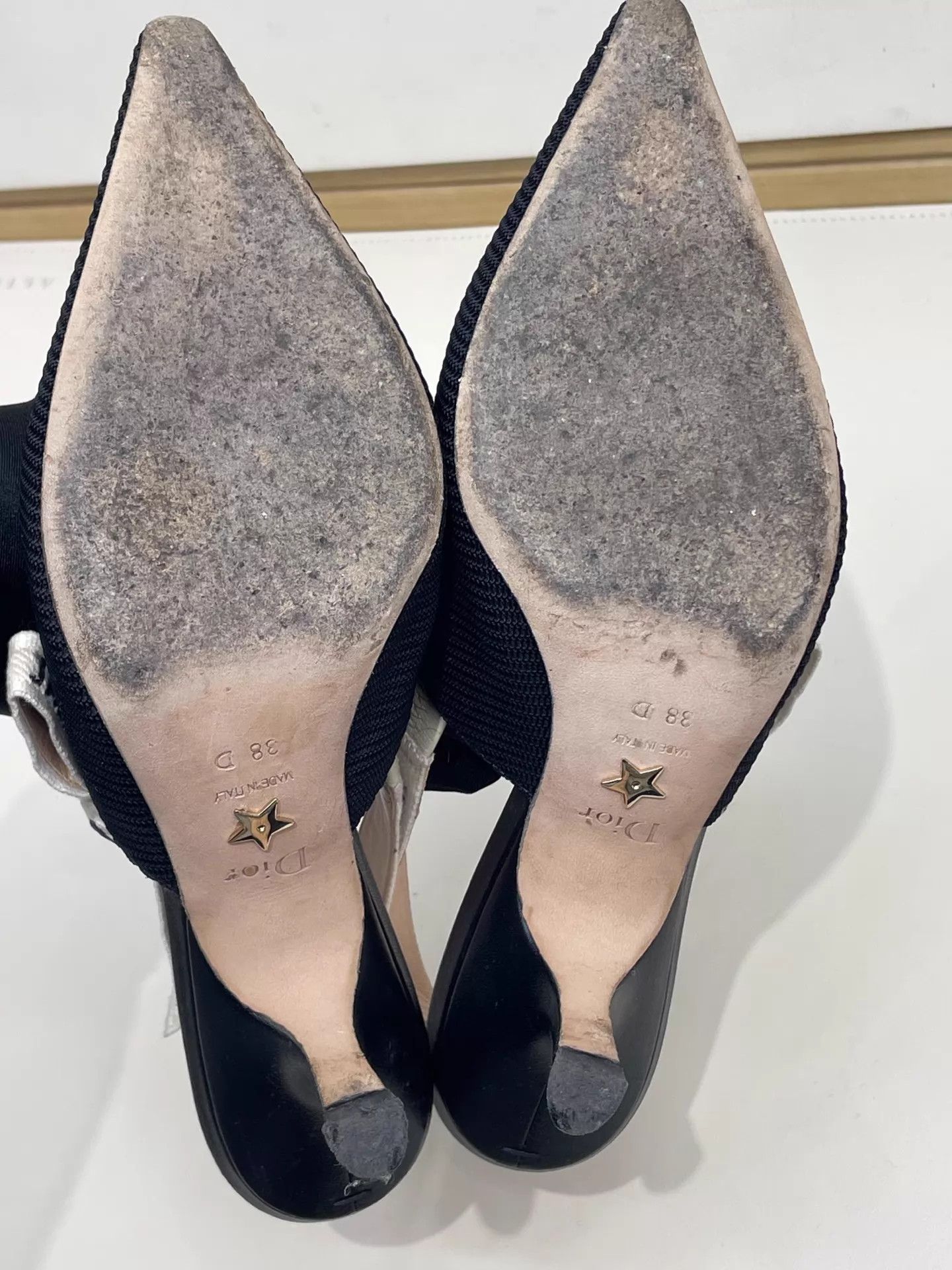 Dior Dior Black Kitten-Heel Bow Pointed Toe Sandals 38 Size US 7.5 / IT 37.5 - 7 Thumbnail