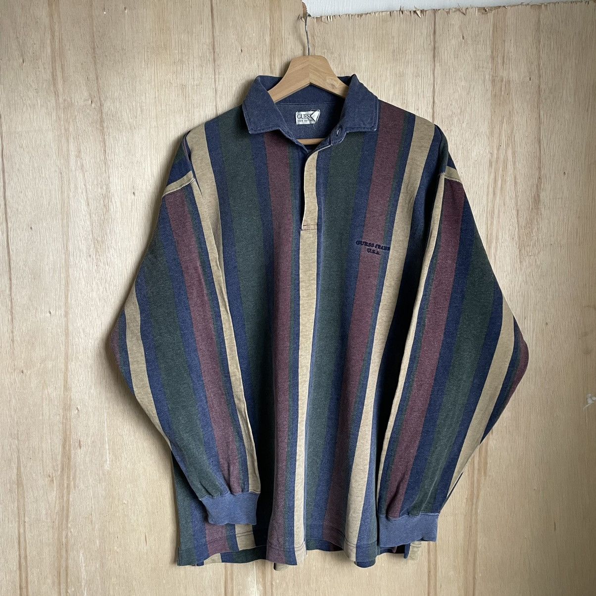 Guess VINTAGE Guess Plaid Rugby Shirt 🍒 Size US M / EU 48-50 / 2 - 1 Thumbnail