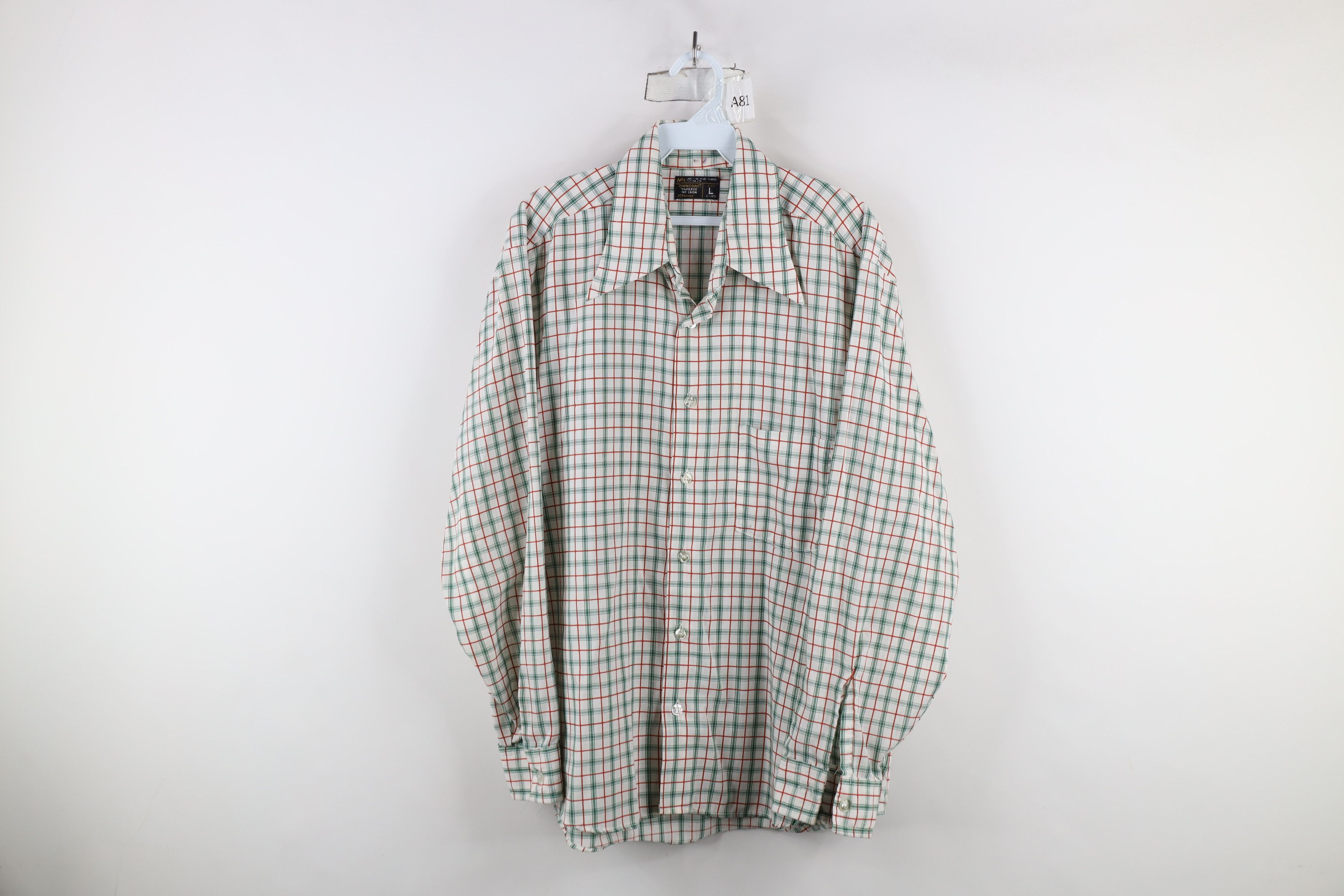 Vintage Vintage 60s 70s Streetwear Collared Button Shirt Plaid USA Size US L / EU 52-54 / 3 - 1 Thumbnail