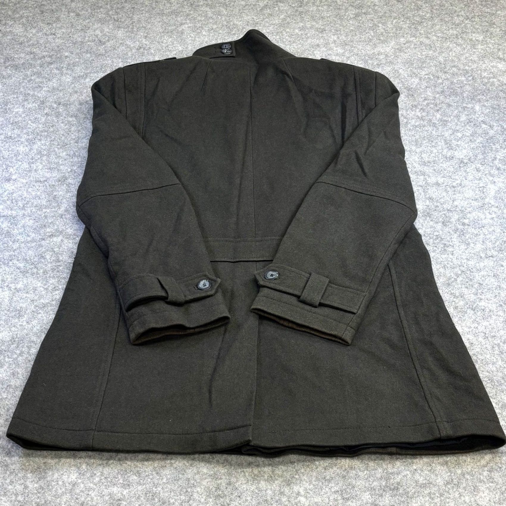 Lambretta Lambretta Wool Blend Coat Large Mens Dark Khaki Used Worn Size US L / EU 52-54 / 3 - 2 Thumbnail