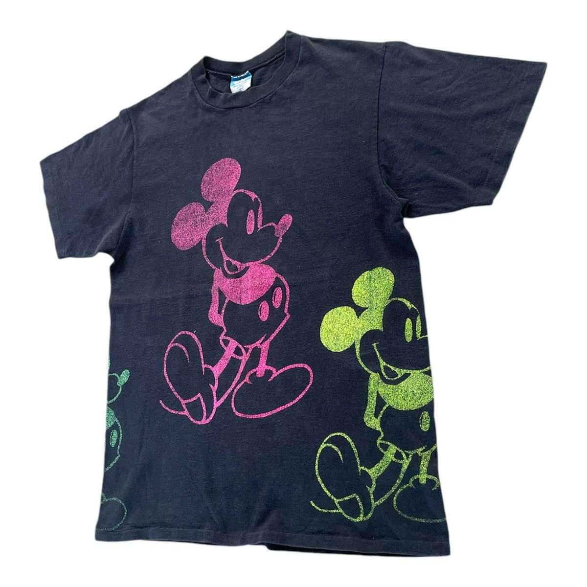 Mickey Mouse × Vintage 1980s Neon Mickey Mouse Multi Print T-Shirts Size US M / EU 48-50 / 2 - 3 Thumbnail