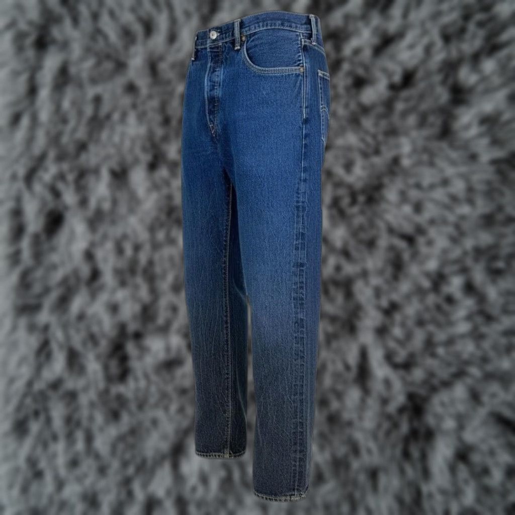 Levi's Levi's 501 Jeans Mens 34x32 Blue Medium Regular Fit Denim Button Fly Straight Pocket Distressed Logo USA 5-Pocket Size US 34 / EU 50 - 1 Thumbnail