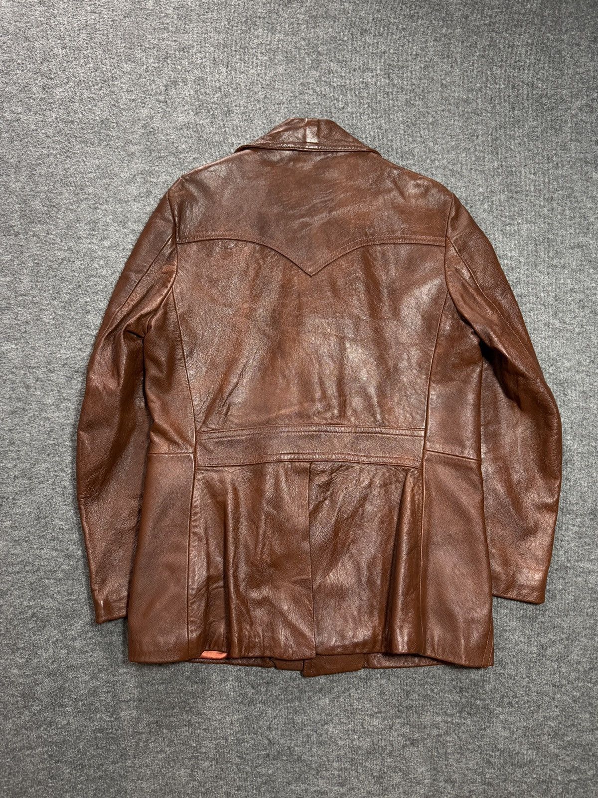 Vintage Vintage 70s Cabretta Leather Jacket Sport Coat Mens 44 Brown Size US M / EU 48-50 / 2 - 2 Thumbnail