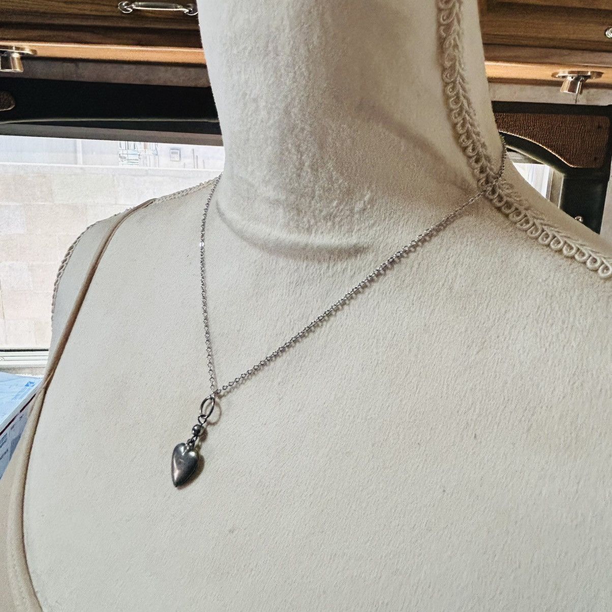 Handmade Handcrafted heart pendant on chain necklace Size ONE SIZE - 3 Thumbnail