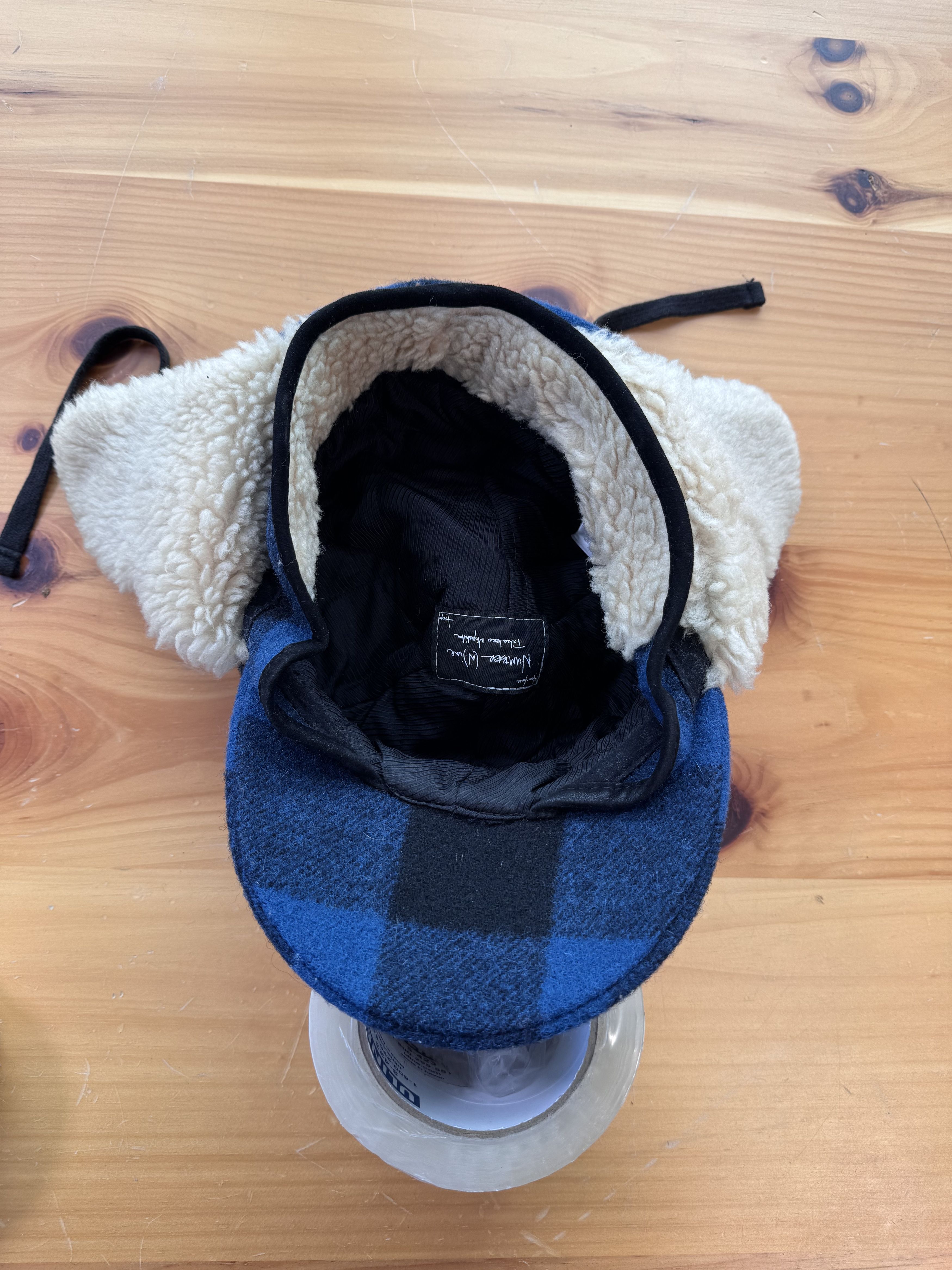 Number (N)ine Number Nine AW 05 High Streets Runway Plaid ear hat beanie Size ONE SIZE - 7 Thumbnail