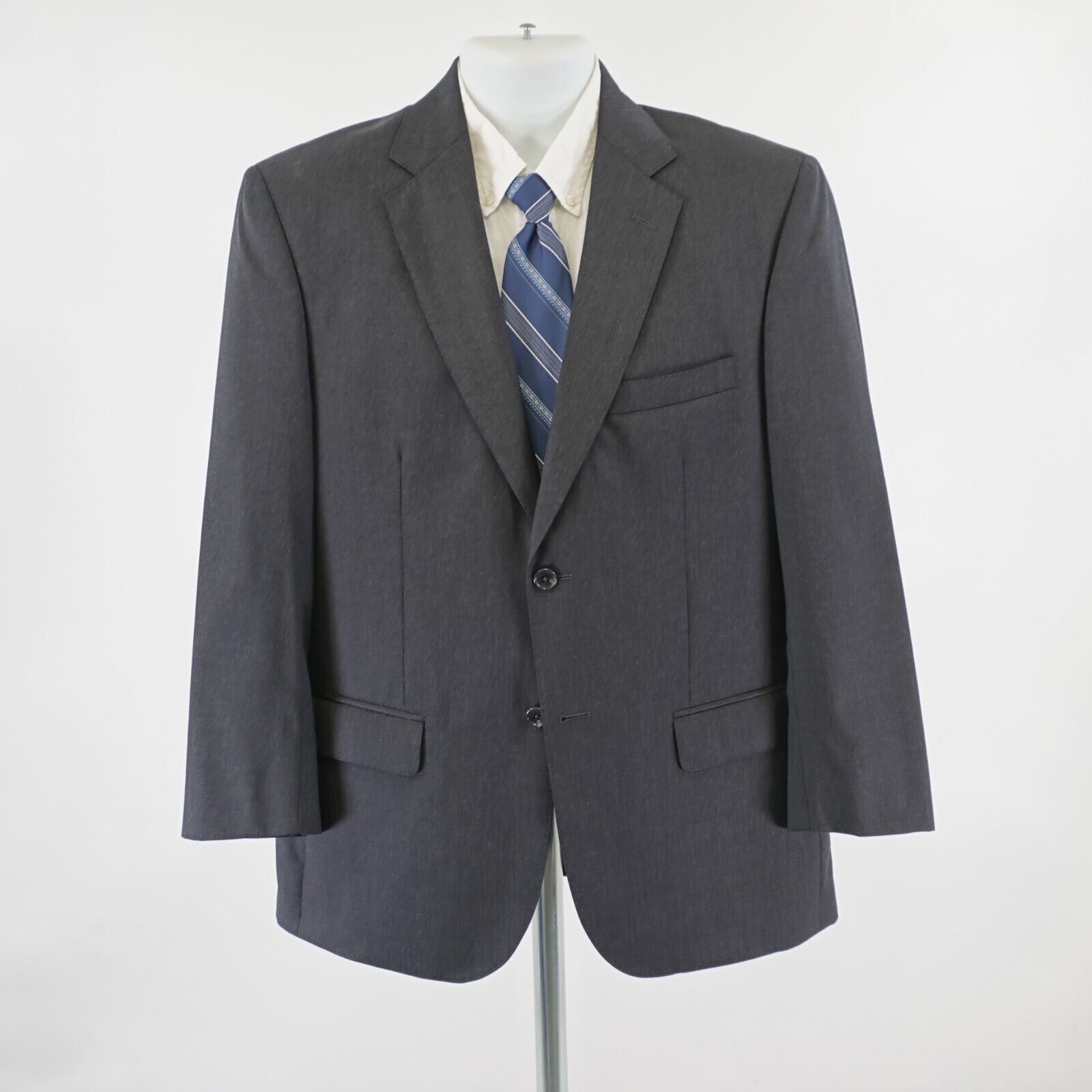 Joseph & Feiss Joseph & Feiss Gold Wool Gray 2 Button Suit Jacket 40R Tagge Size 40R - 4 Thumbnail