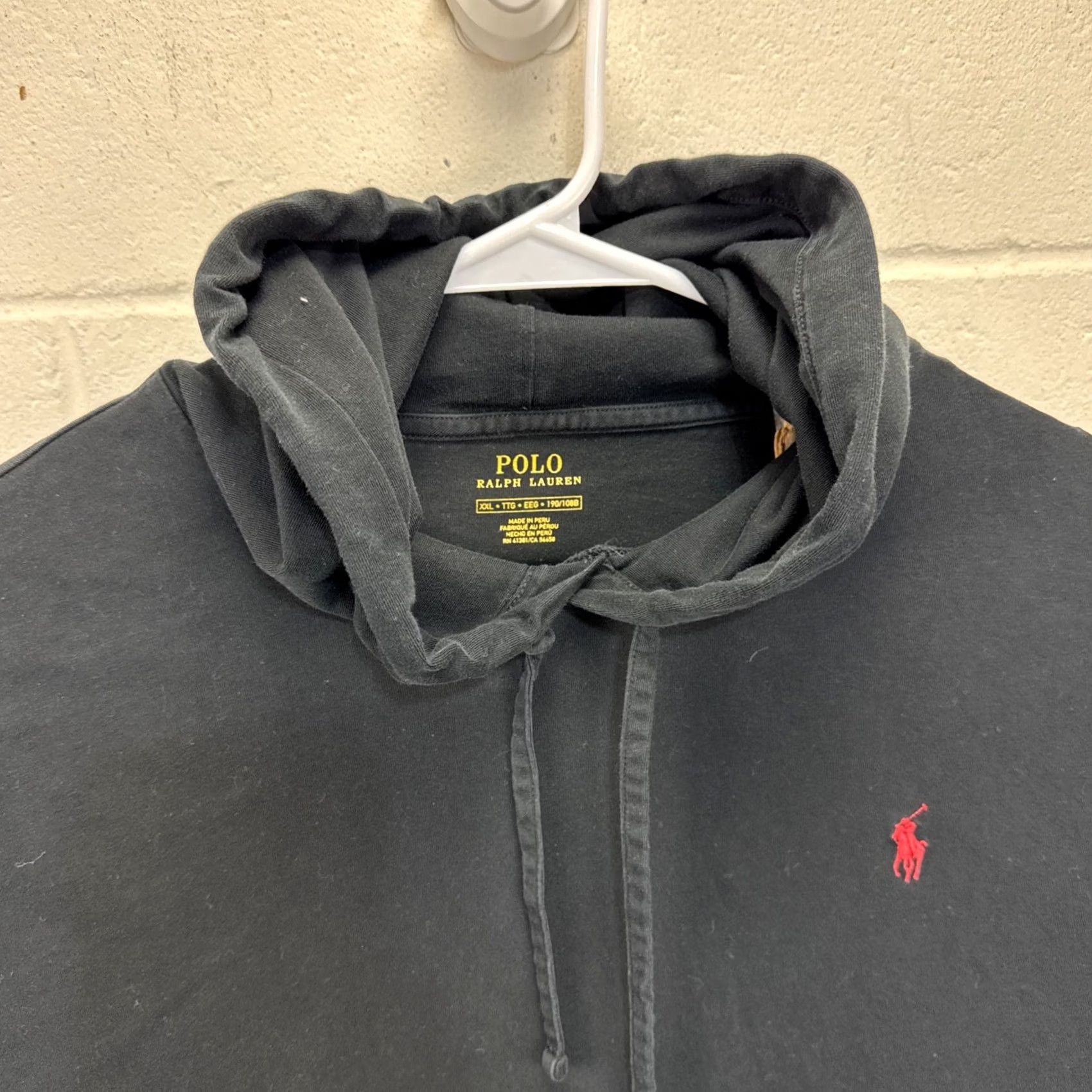 Polo Ralph Lauren Polo Ralph Lauren Mens Black Long Sleeve Hooded T-Shirt Cotton Jersey Pony XXL Size US XXL / EU 58 / 5 - 3 Thumbnail