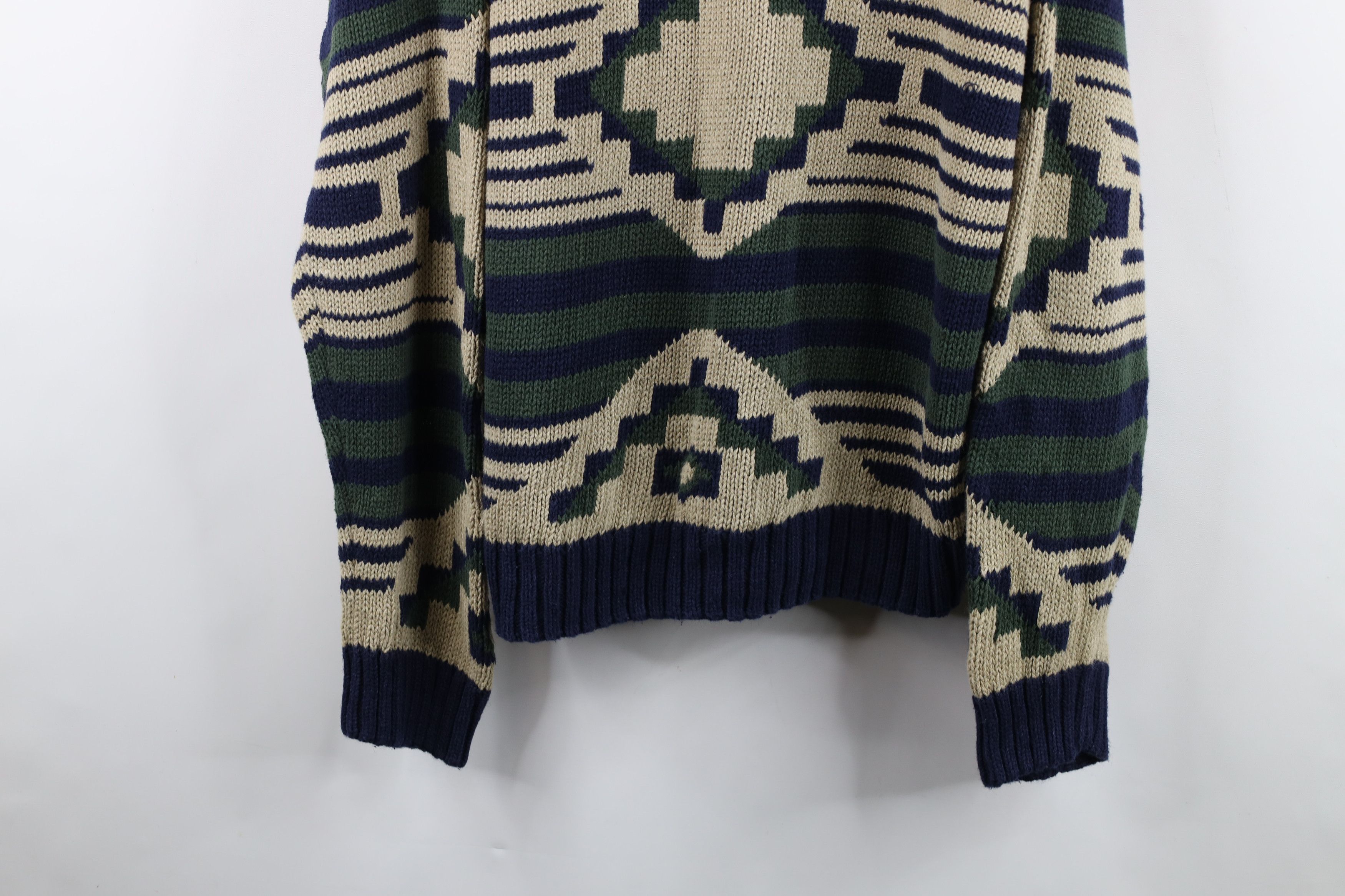Vintage Vintage 90s Streetwear Geometric Knit Crewneck Sweater Size US L / EU 52-54 / 3 - 3 Thumbnail