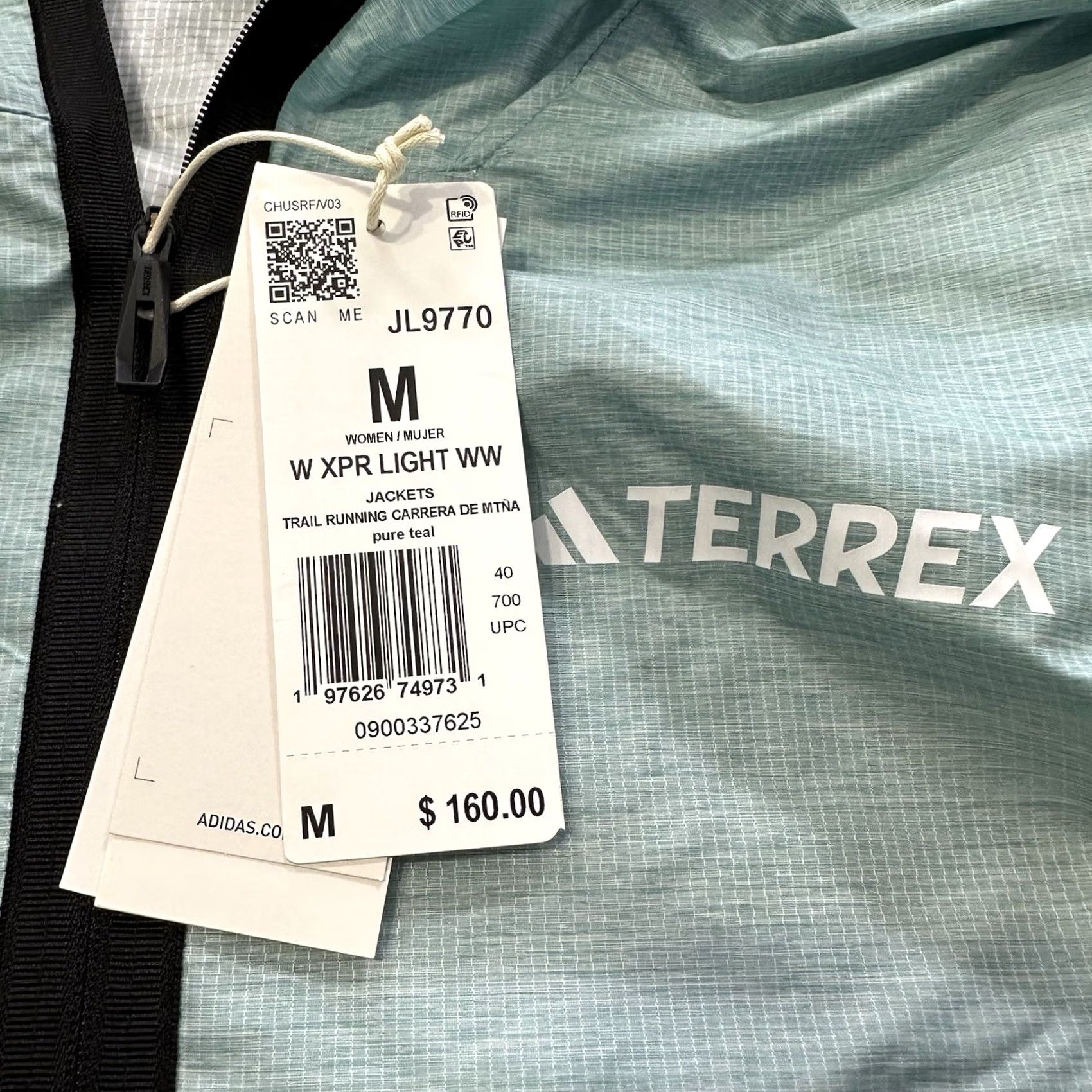 Adidas Adidas Terrex Trail Jacket Womens M Light Weight Teal JL9770 Jacket Size M / US 6-8 / IT 42-44 - 2 Thumbnail