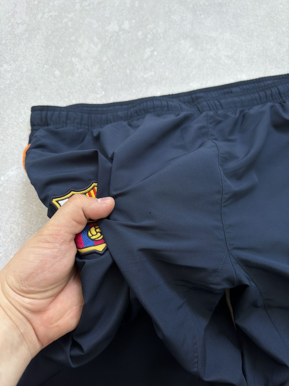 Nike × Vintage Nike Vintage Nylon F.C Barcelona Drill Pants Football Swoosh Size US 36 / EU 52 - 3 Thumbnail