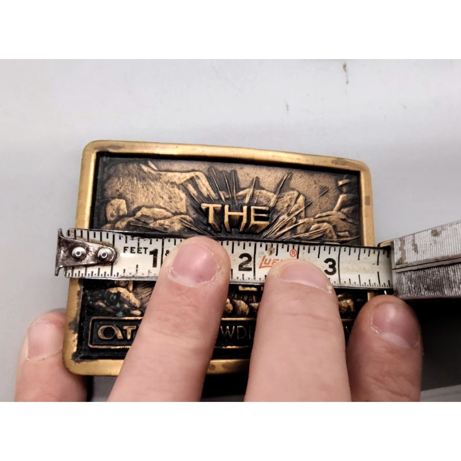 Vintage VINTAGE The Explosives Expert Atlas Powder Company Belt Buckle Brass 1980s 1990s Occupational Unisex Adult Size ONE SIZE - 7 Thumbnail