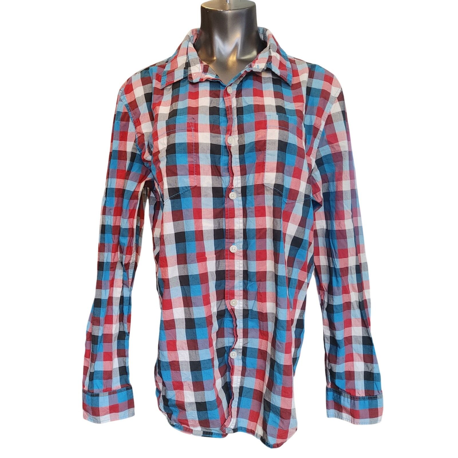 Other Warp and Weft Men's XL Red/Blue/White Plaid Bttn Dwn Shirt Size US XL / EU 56 / 4 - 1 Thumbnail