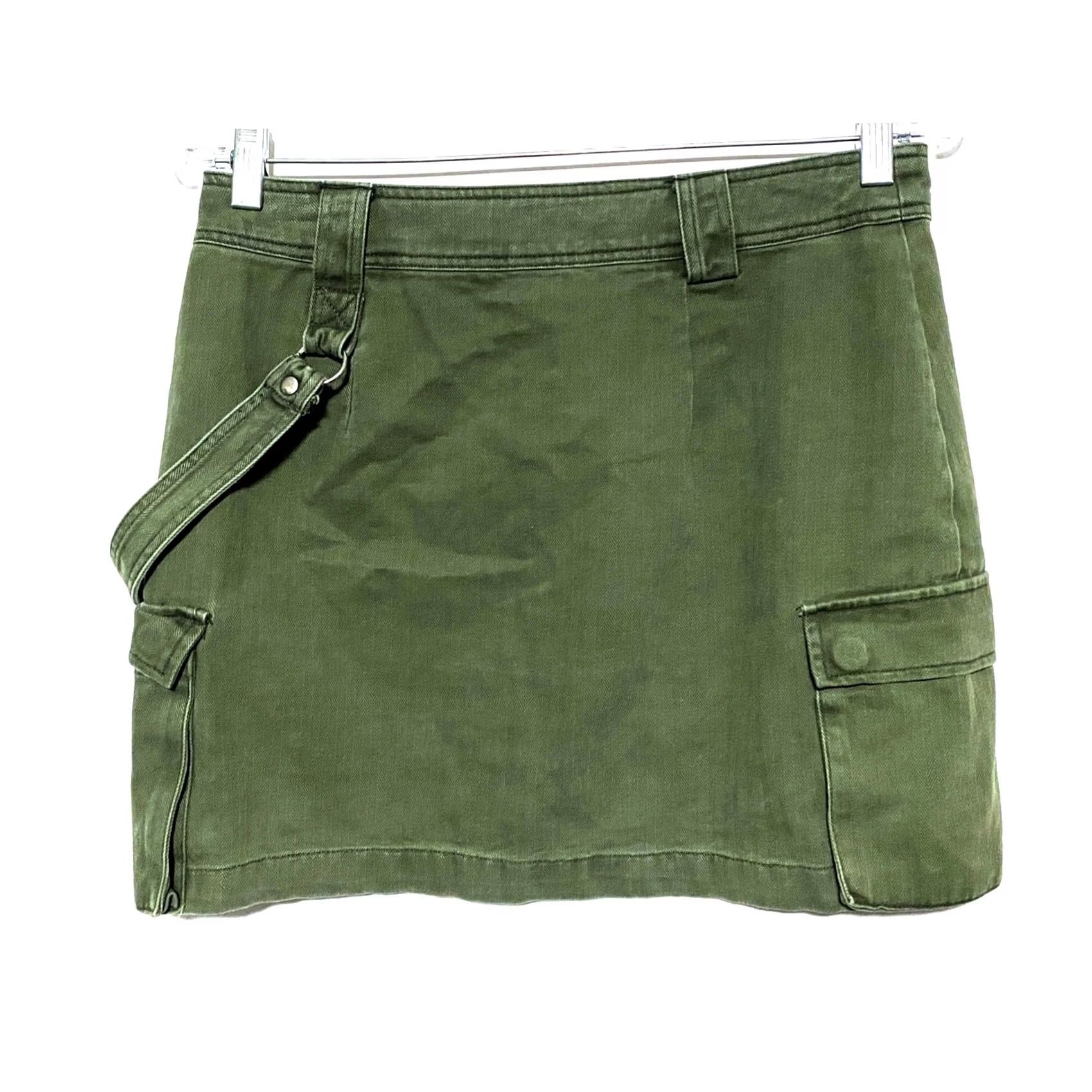 Forever 21 Forever 21 Denim Mini Skirt M Utility Army Green Y2K Grunge Fairy Cargo Pockets City Hip Hop Streetwear Ladies Size 32" / US 10 / IT 46 - 2 Thumbnail