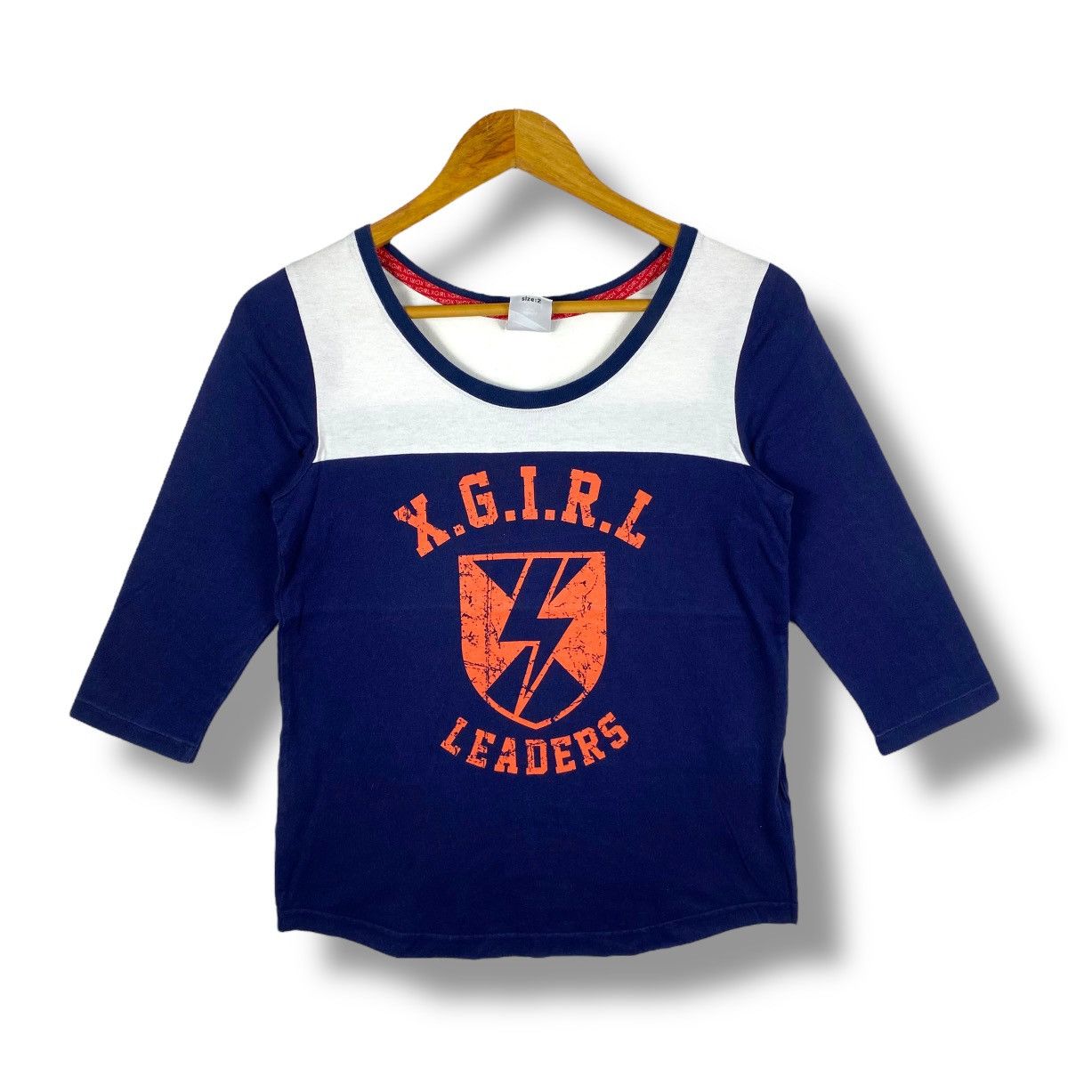Japanese Brand Japanese Streetwear X-GIRL LEADERS Raglan Women Tops Tee Size S / US 4 / IT 40 - 1 Thumbnail