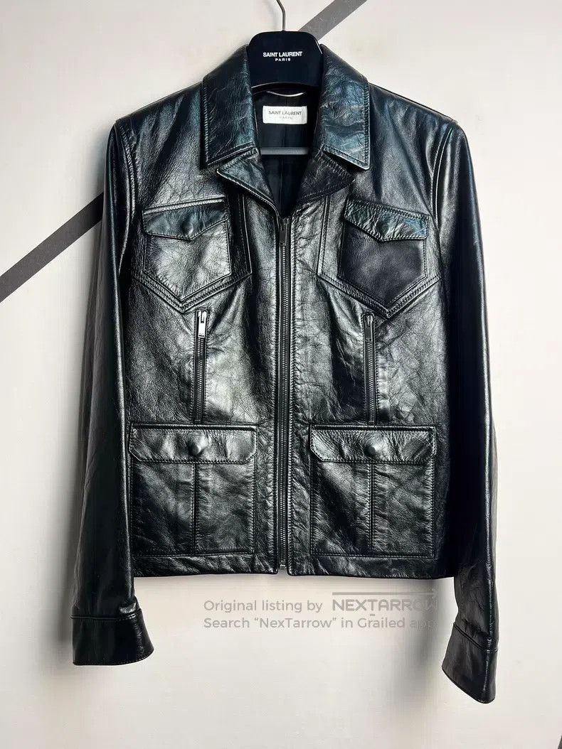 Saint Laurent Paris Saint Laurent Paris Cowhide Double Zipper Four Pocket Leat Size US S / EU 44-46 / 1 - 1 Thumbnail