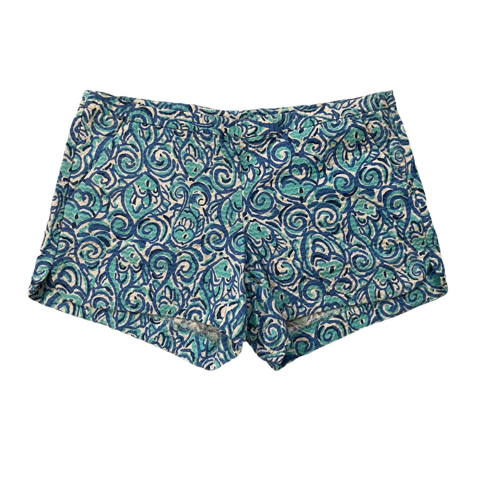 Lilly Pulitzer Lilly Pulitzer Adie Shorts 6 Blue White Green Fish Displays Size 28" / US 6 / IT 42 - 1 Thumbnail