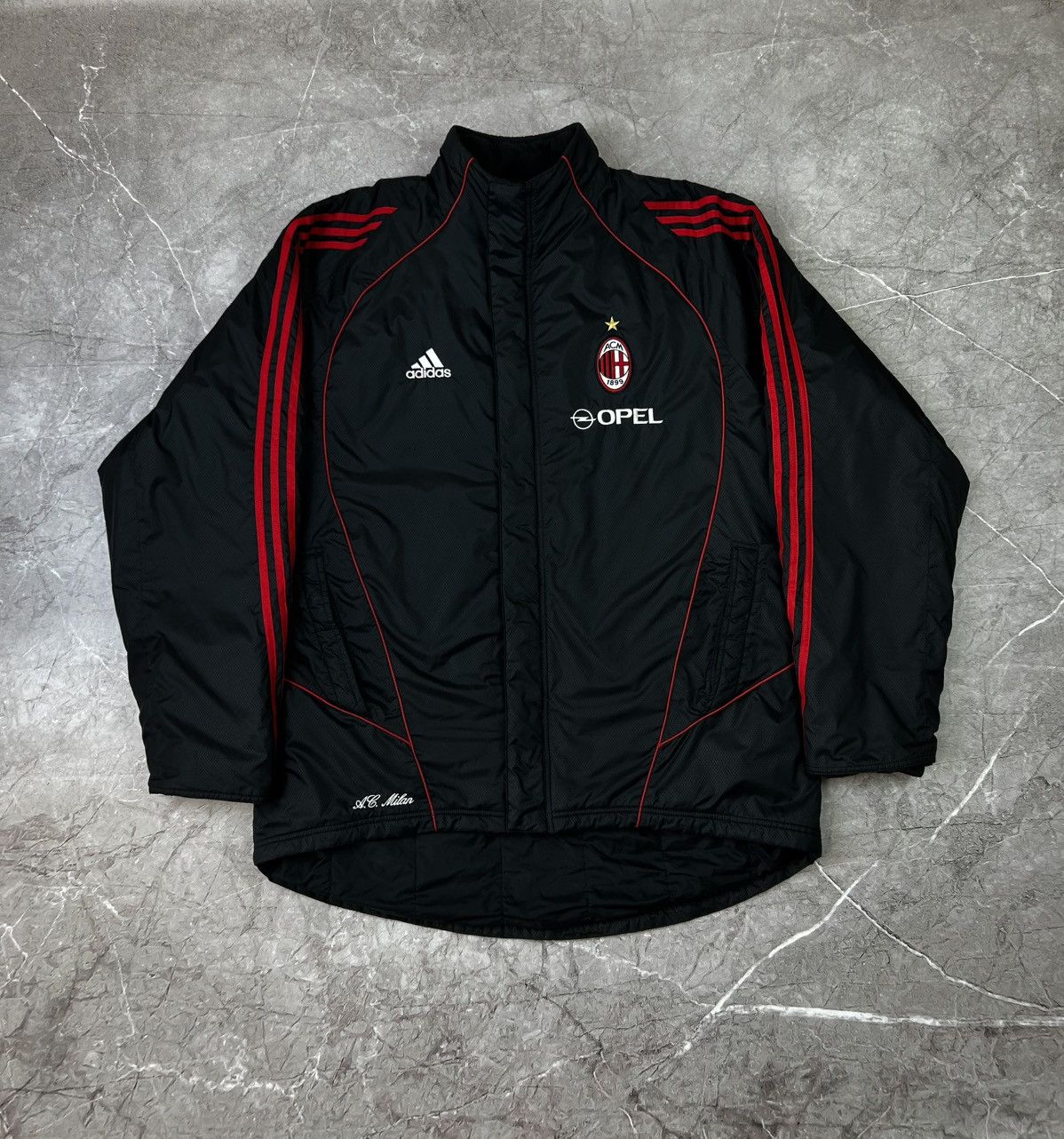 Adidas Vintage Adidas AC Milan soccer jacket parka logo Opel Large Size US L / EU 52-54 / 3 - 2 Thumbnail