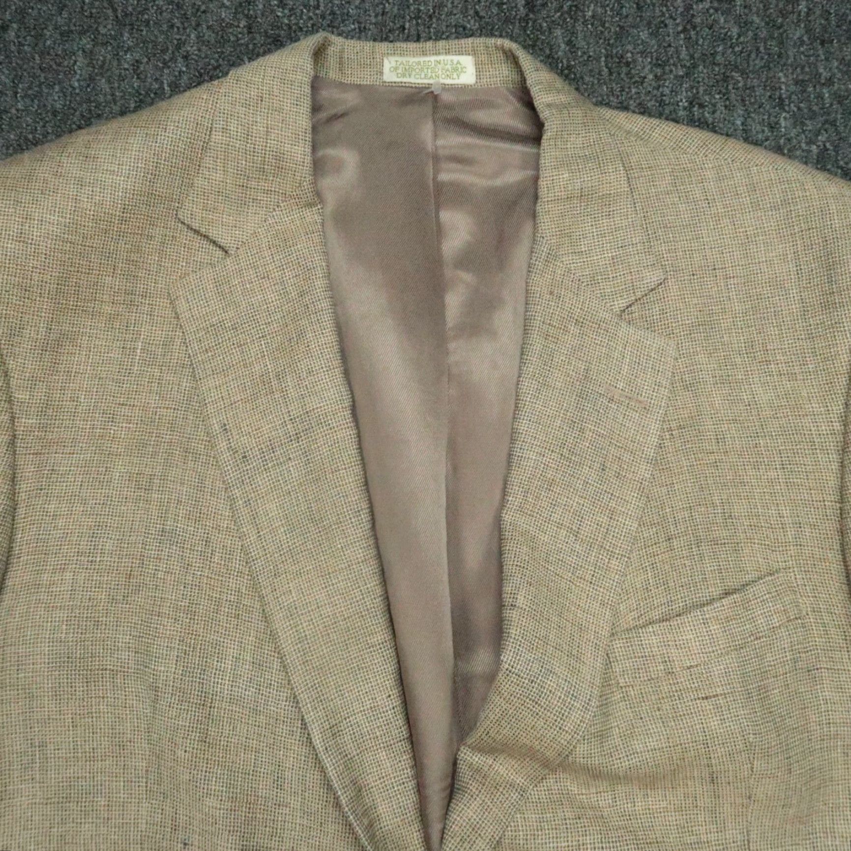 Orvis VINTAGE Orvis Blazer Men 46R Brown Silk 2 Piece Single-Breasted Notch Lapel Size 46R - 2 Thumbnail