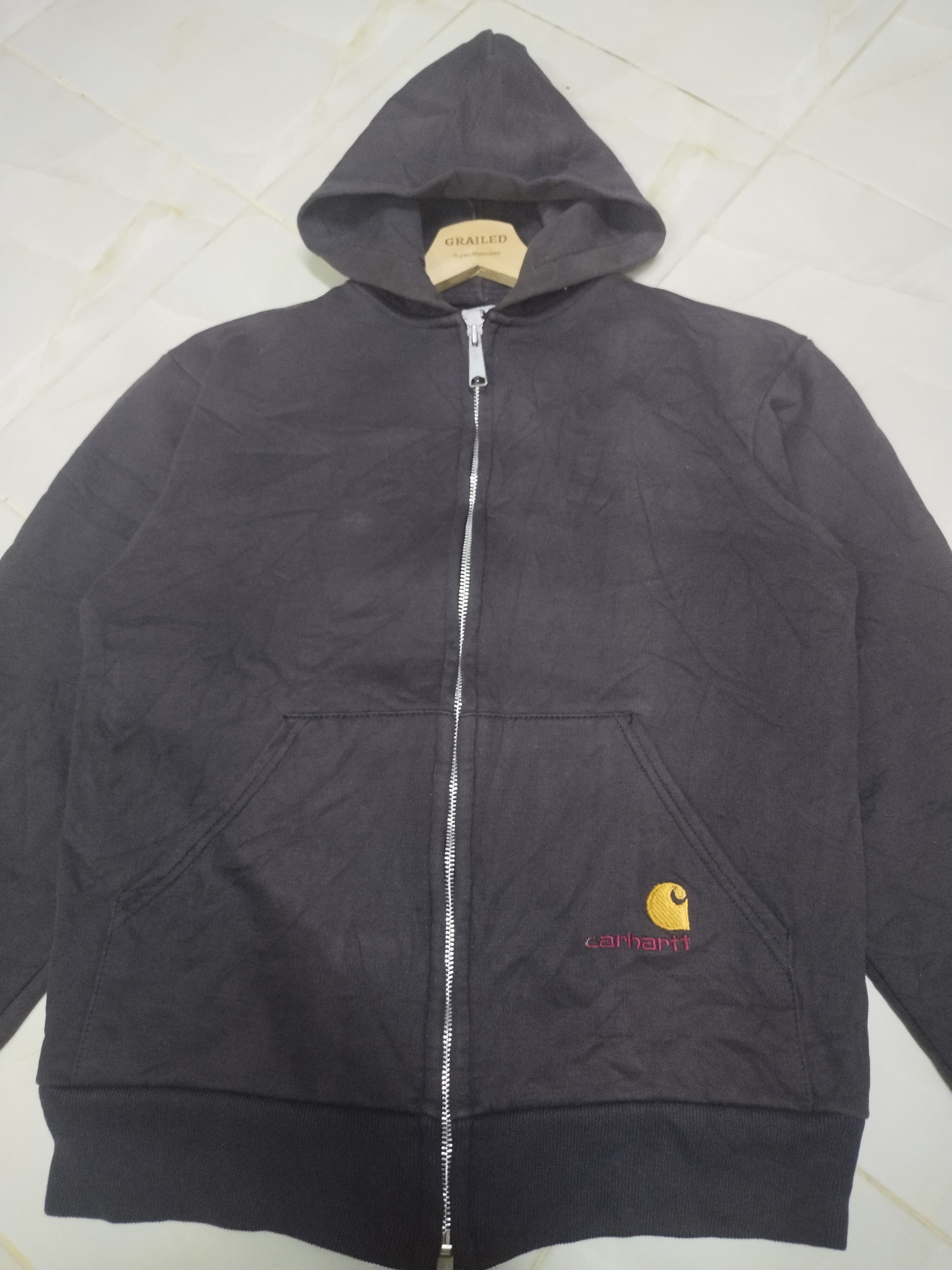 Carhartt × Vintage Vintage Carhartt Zipper Hoodie Sun Faded Black Size US S / EU 44-46 / 1 - 3 Thumbnail