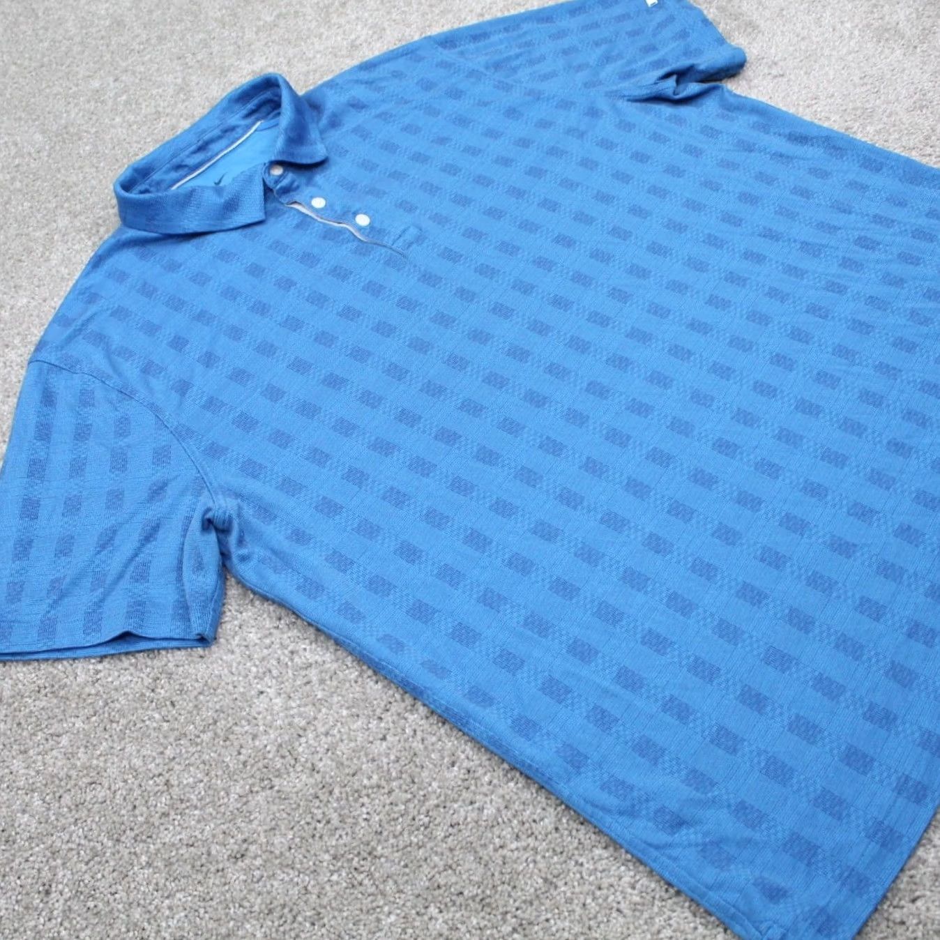Nike Nike Dri-Fit Polo Shirt Mens XL Blue Plaid Short Sleeve Breathable Casual Golf Regular Fit Size US XL / EU 56 / 4 - 6 Thumbnail
