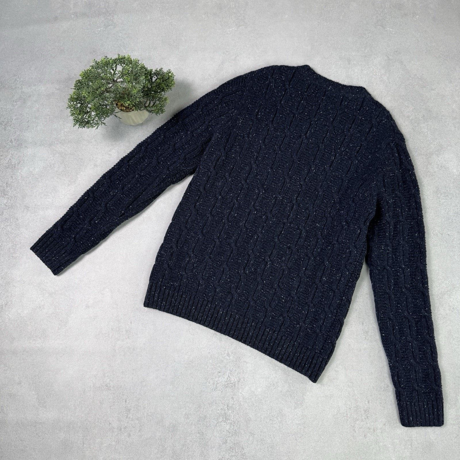 Barbour Barbour Beacon Brand Cable Knit Men Wool Sweater Size L Blue Size US L / EU 52-54 / 3 - 14 Thumbnail