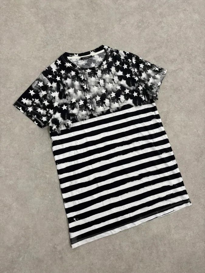 Balmain SS2018 Balmain Black White Star T-Shirt Size US S / EU 44-46 / 1 - 4 Thumbnail