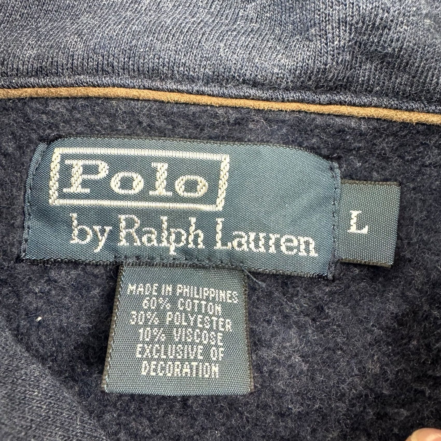 Polo Ralph Lauren VINTAGE Polo Ralph Lauren Shirt Long Sleeve Shawl Collar Sweatshirt Adult Large Blue 90s Preppy Mens Size US L / EU 52-54 / 3 - 3 Thumbnail